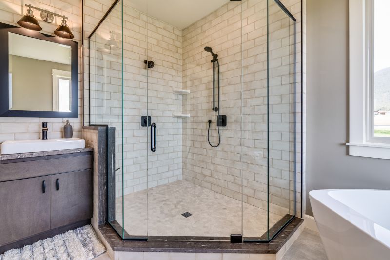 Stylish Shower with Built-in Shelves